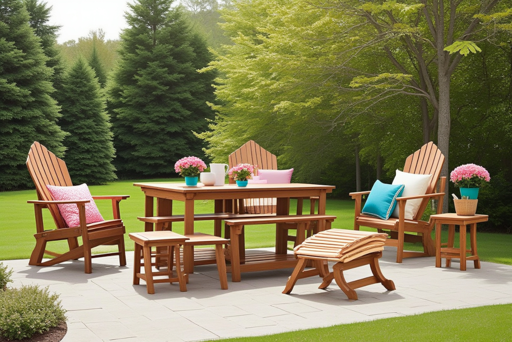 набор уличной мебели из дерева